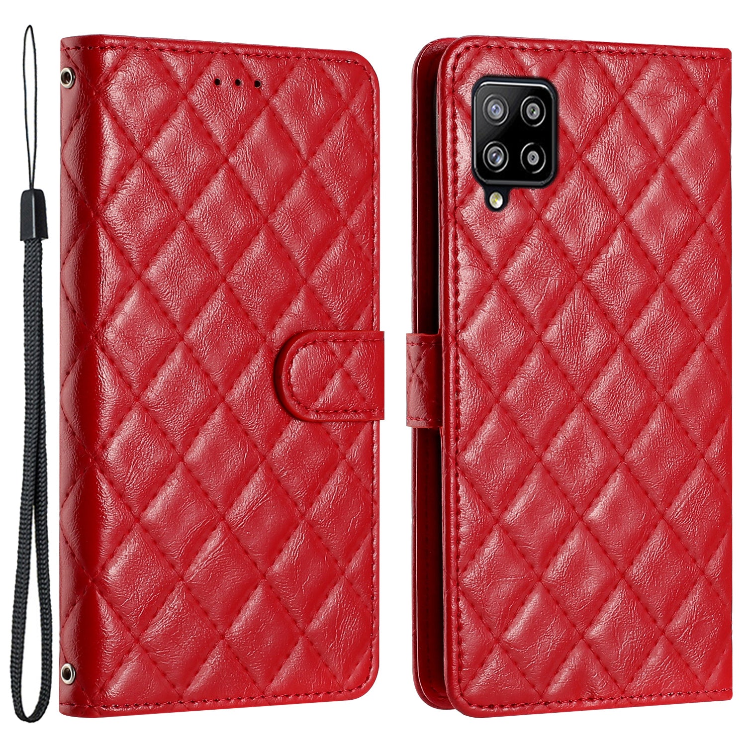For Samsung Galaxy A22 4G (EU Version) Stitching Line Rhombus Leather Case Wallet Stand Phone Cover For Samsung Galaxy A22 4G (EU Version) Stitching Line Rhombus Leather Case Wallet Stand Phone Cover